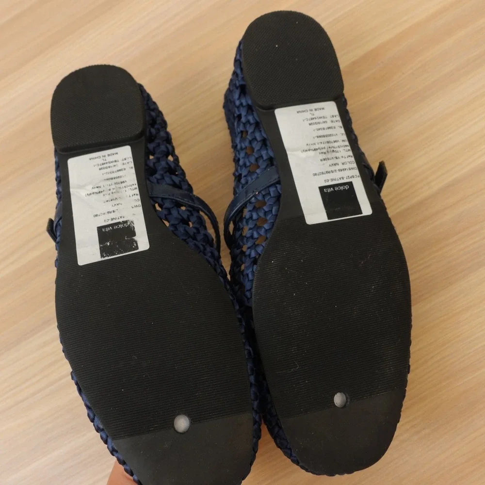Mary Jane Ballet Flats Womens 6 Navy Blue Fairy Grunge Coquette DV Dolce Vita